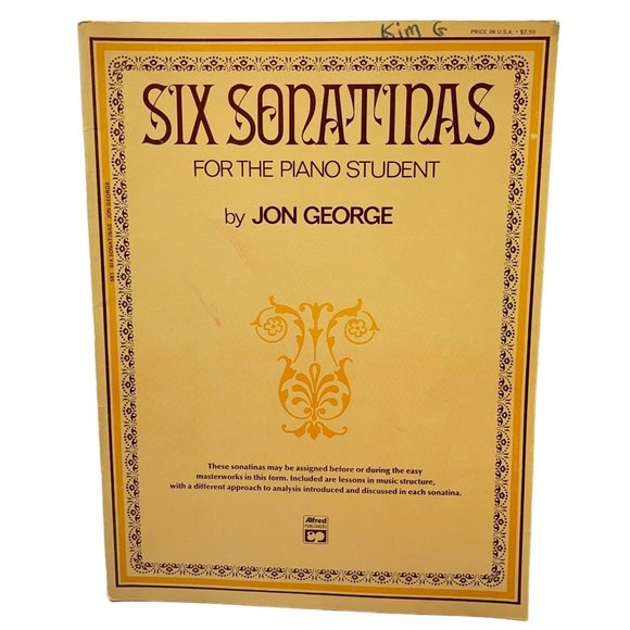 Six Sonatinas for the Piano Student Songbook Sheet Music Jon George 1975 - Picture 1 of 6